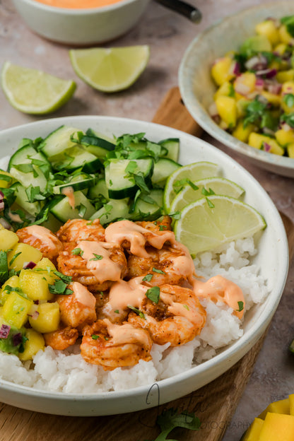 Chili Lime Shrimp Coconut Rice Bowls