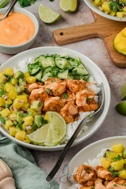 Chili Lime Shrimp Coconut Rice Bowls