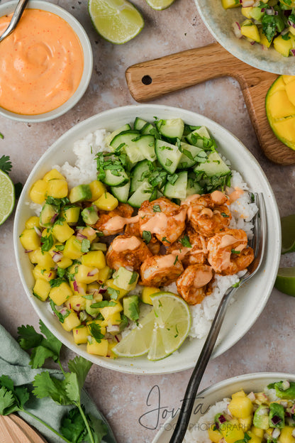 Chili Lime Shrimp Coconut Rice Bowls