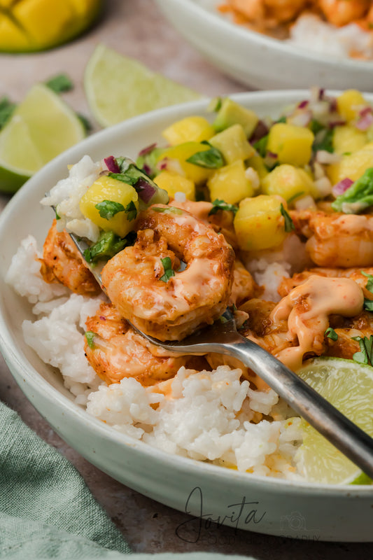 Chili Lime Shrimp Coconut Rice Bowls