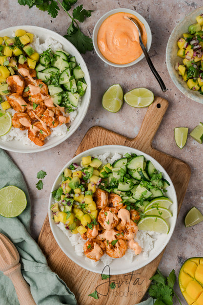 Chili Lime Shrimp Coconut Rice Bowls