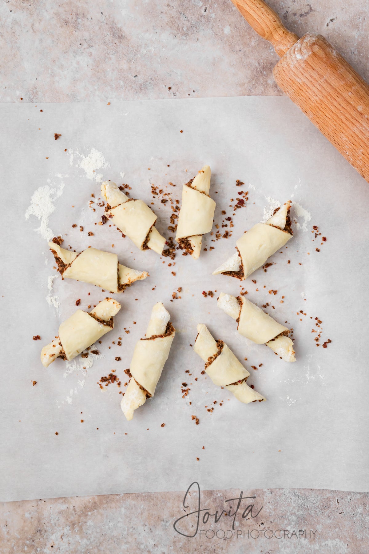 Chocolate Walnut Rugelach Cookies