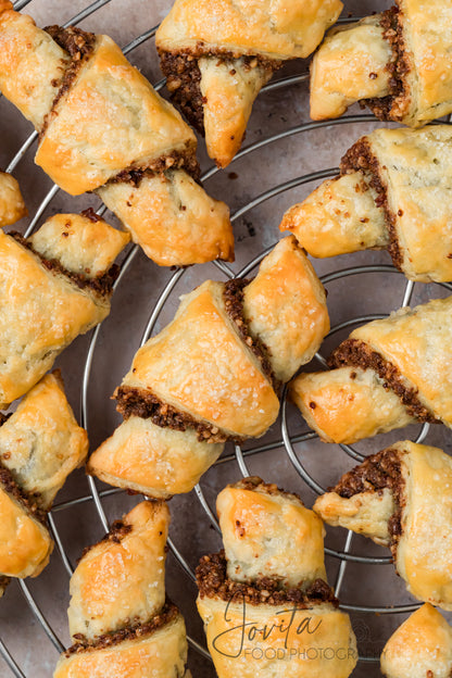 Chocolate Walnut Rugelach Cookies