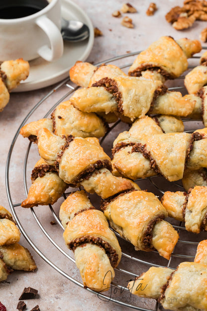 Chocolate Walnut Rugelach Cookies