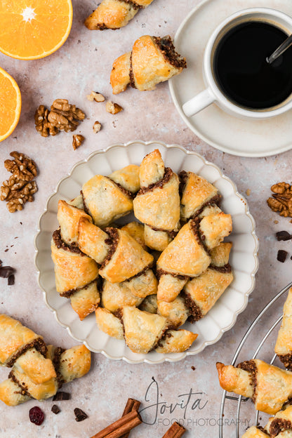 Chocolate Walnut Rugelach Cookies