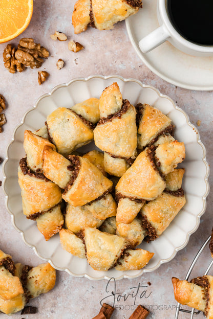 Chocolate Walnut Rugelach Cookies