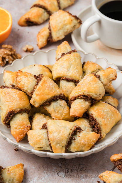 Chocolate Walnut Rugelach Cookies