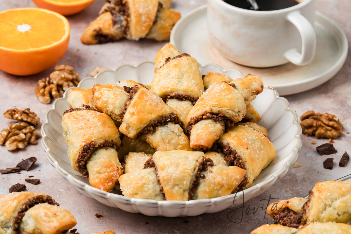 Chocolate Walnut Rugelach Cookies