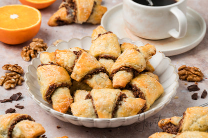 Chocolate Walnut Rugelach Cookies