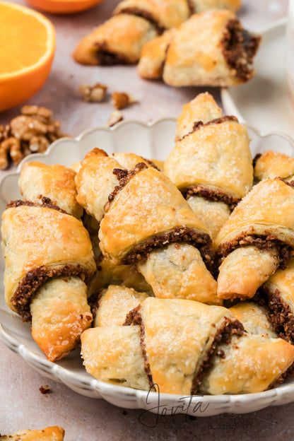 Chocolate Walnut Rugelach Cookies