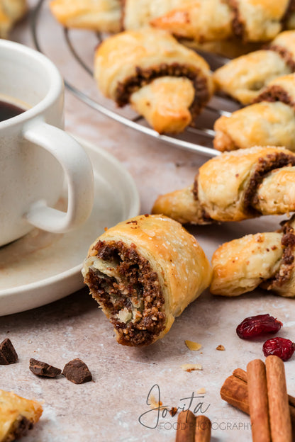 Chocolate Walnut Rugelach Cookies