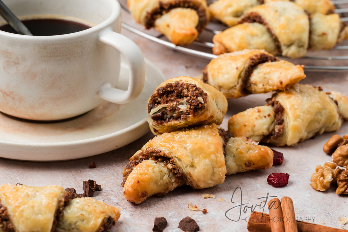 Chocolate Walnut Rugelach Cookies