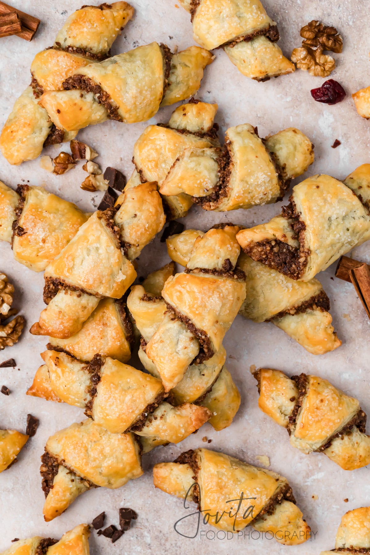 Chocolate Walnut Rugelach Cookies