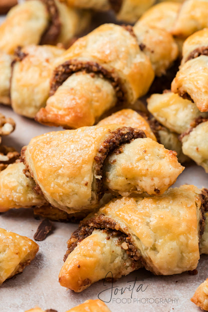 Chocolate Walnut Rugelach Cookies