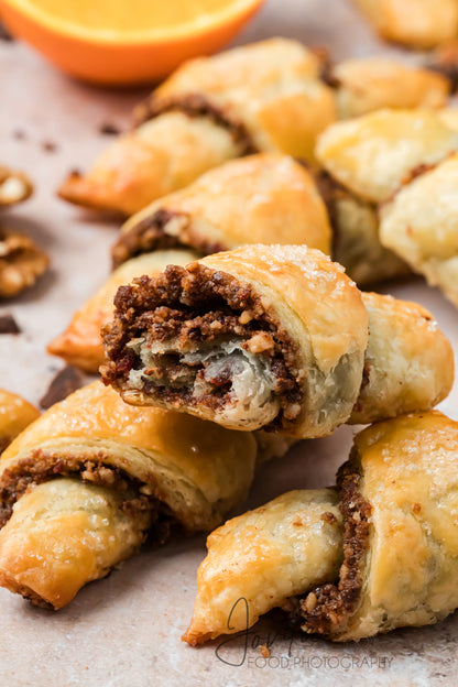 Chocolate Walnut Rugelach Cookies