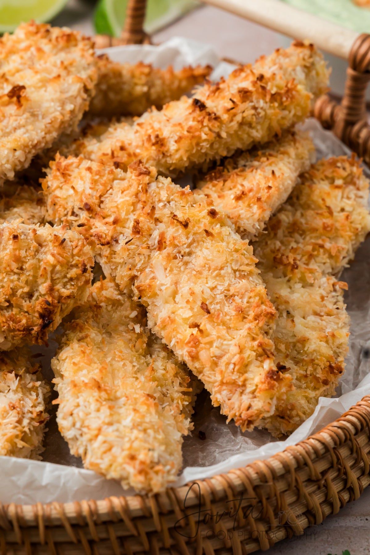 Coconut Chicken Tenders with Cilantro Avocado Sauce