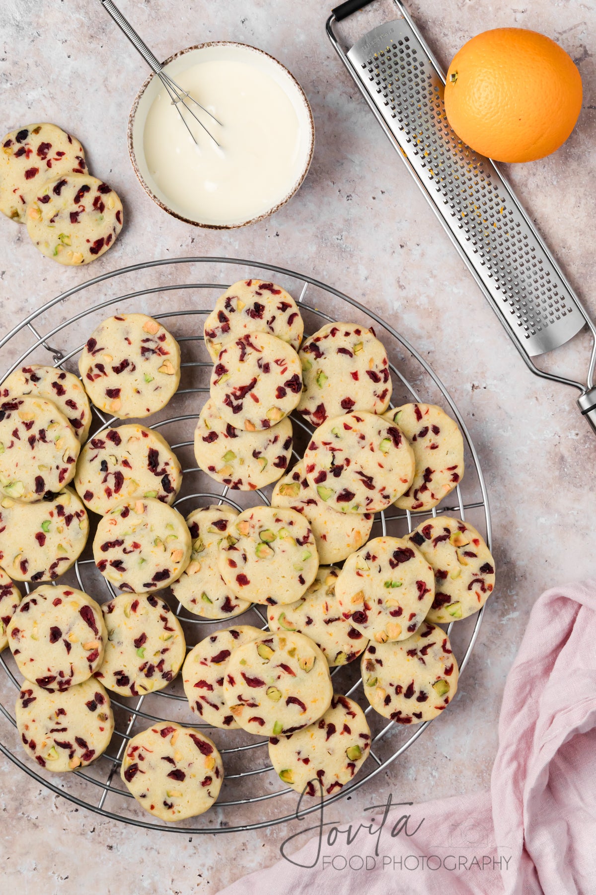 Cranberry Orange Shortbread Cookies