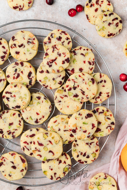 Cranberry Orange Shortbread Cookies