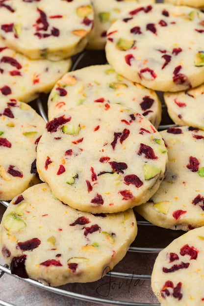 Cranberry Orange Shortbread Cookies