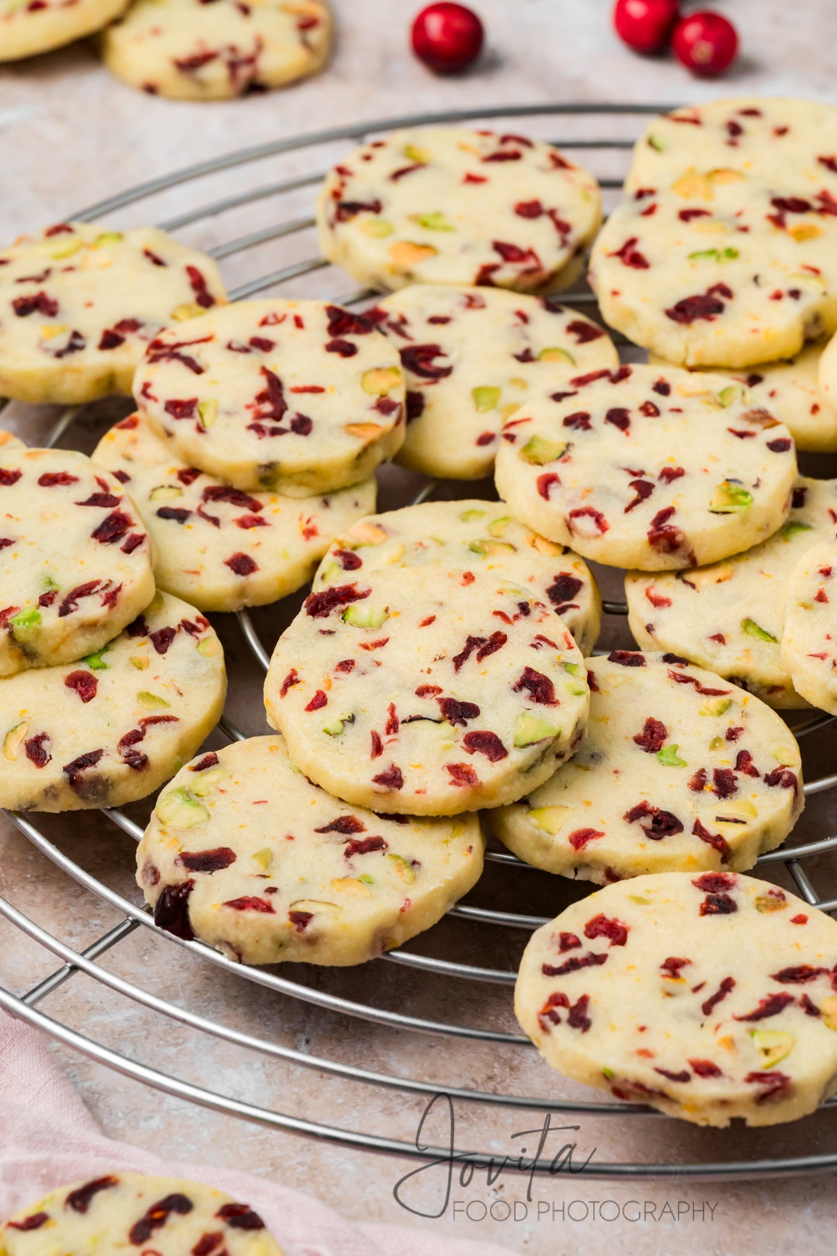 Cranberry Orange Shortbread Cookies