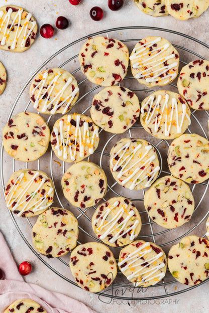 Cranberry Orange Shortbread Cookies