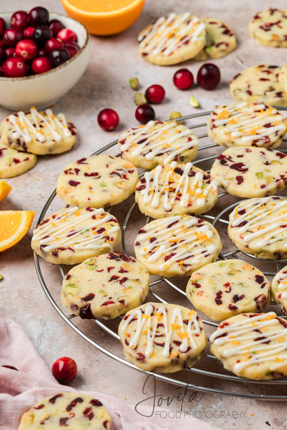 Cranberry Orange Shortbread Cookies