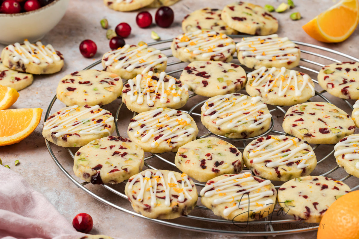 Cranberry Orange Shortbread Cookies