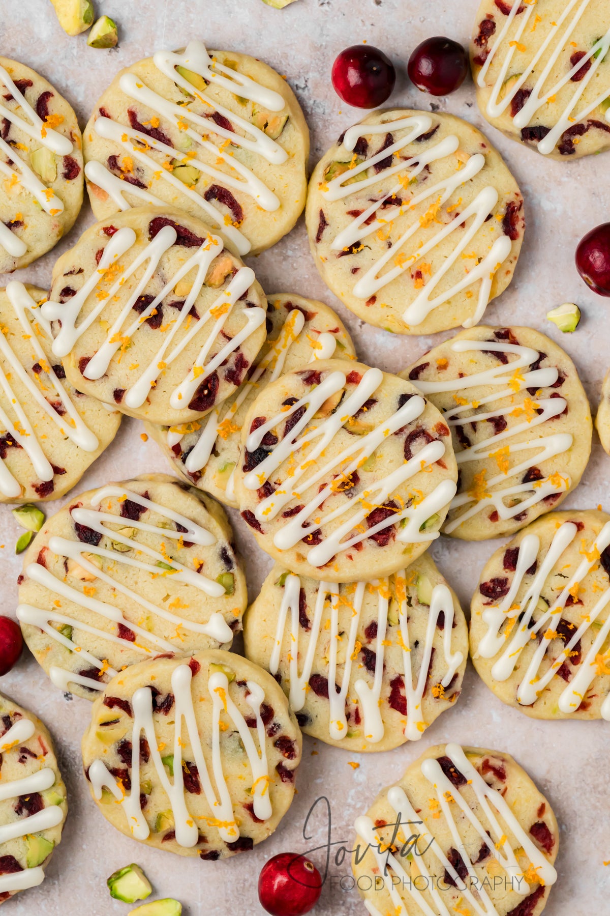 Cranberry Orange Shortbread Cookies