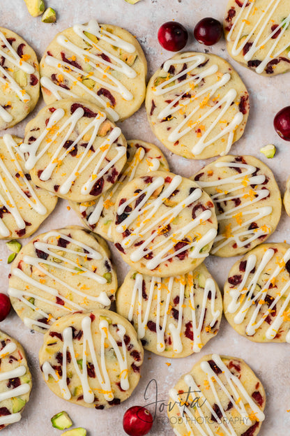 Cranberry Orange Shortbread Cookies