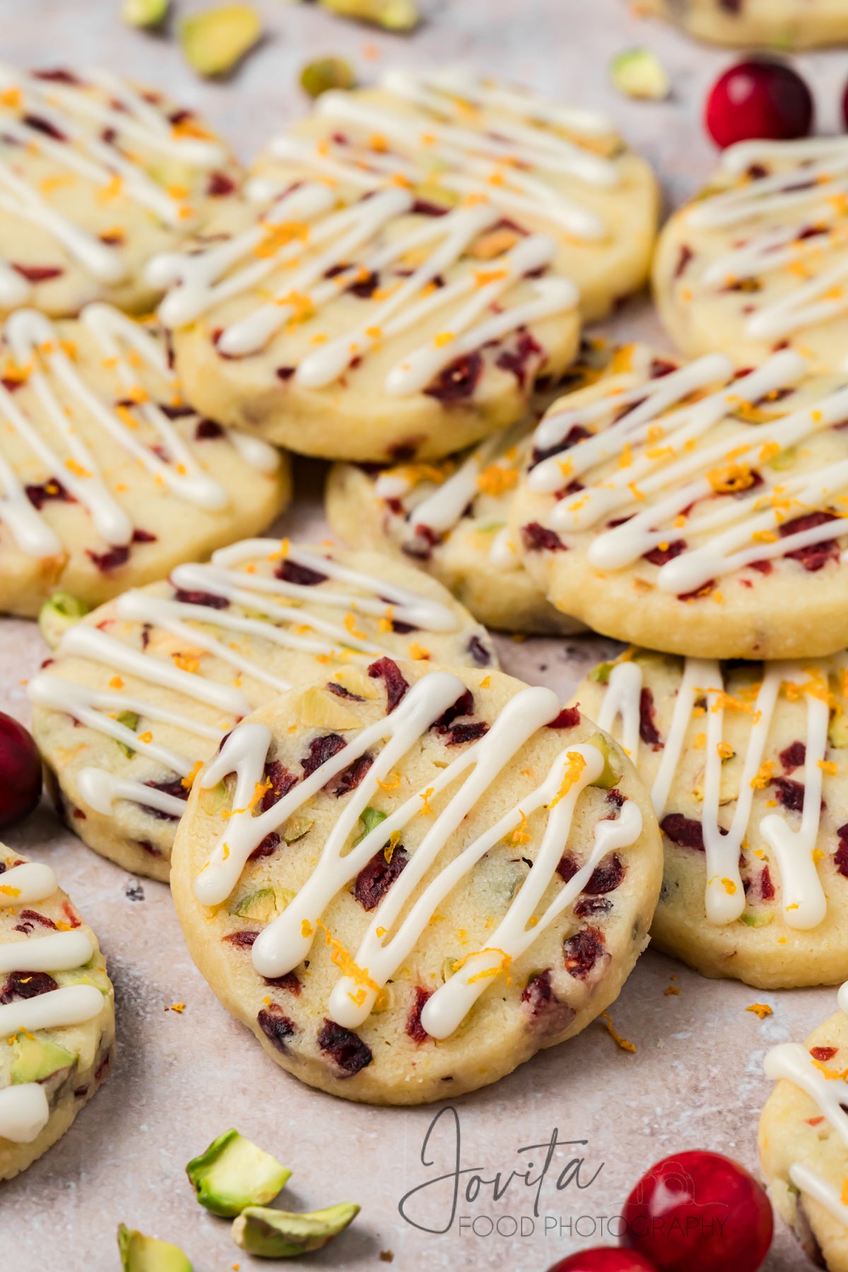 Cranberry Orange Shortbread Cookies