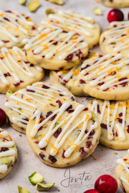 Cranberry Orange Shortbread Cookies