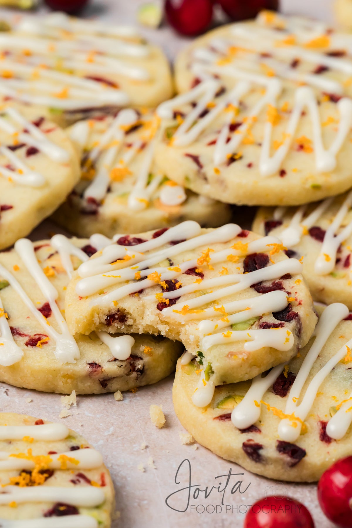 Cranberry Orange Shortbread Cookies