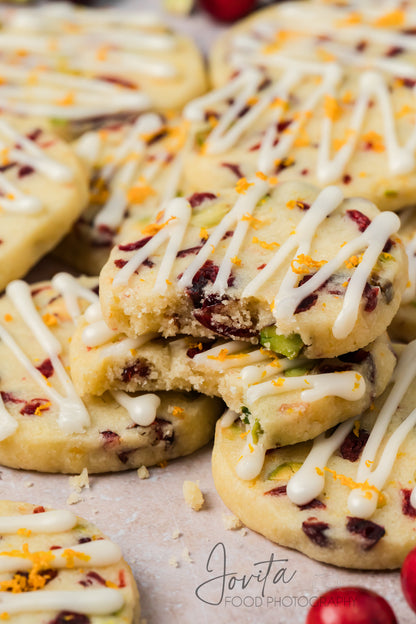 Cranberry Orange Shortbread Cookies