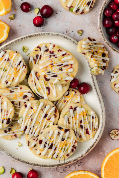 Cranberry Orange Shortbread Cookies