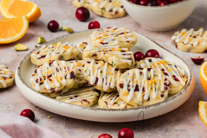 Cranberry Orange Shortbread Cookies