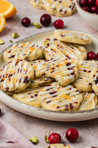 Cranberry Orange Shortbread Cookies