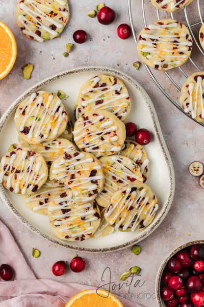 Cranberry Orange Shortbread Cookies