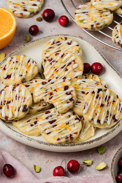 Cranberry Orange Shortbread Cookies