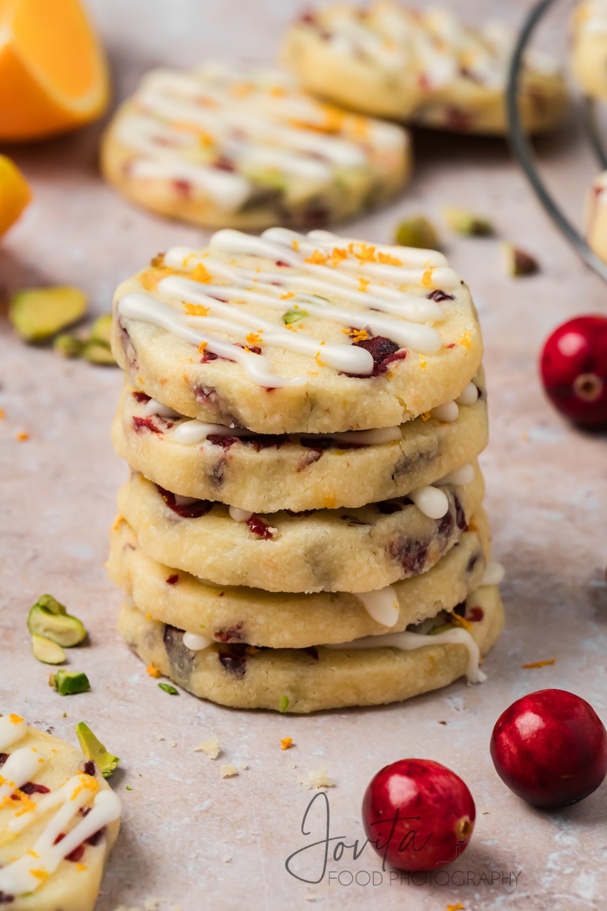Cranberry Orange Shortbread Cookies