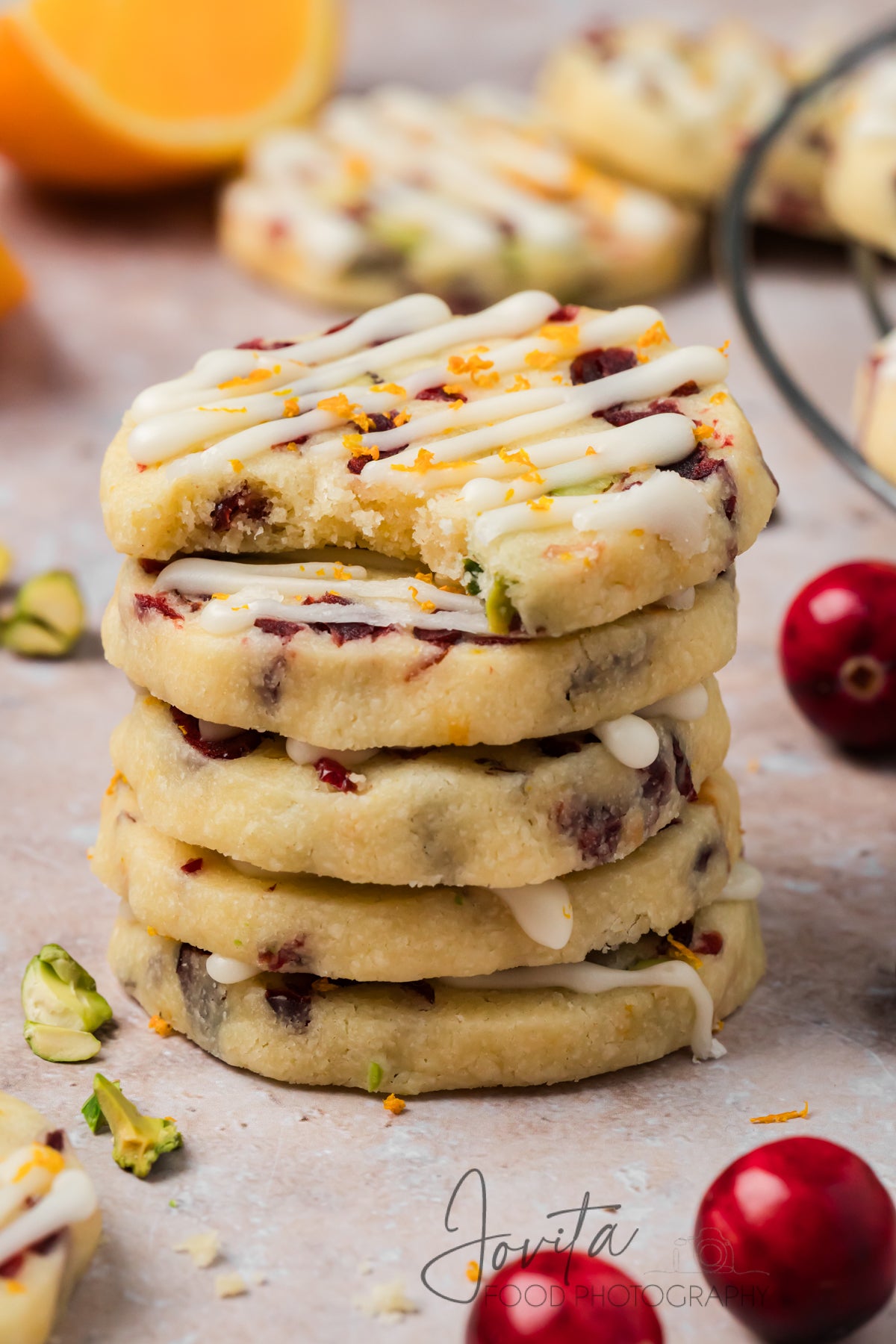 Cranberry Orange Shortbread Cookies