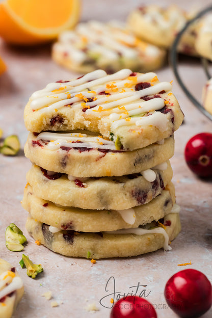 Cranberry Orange Shortbread Cookies