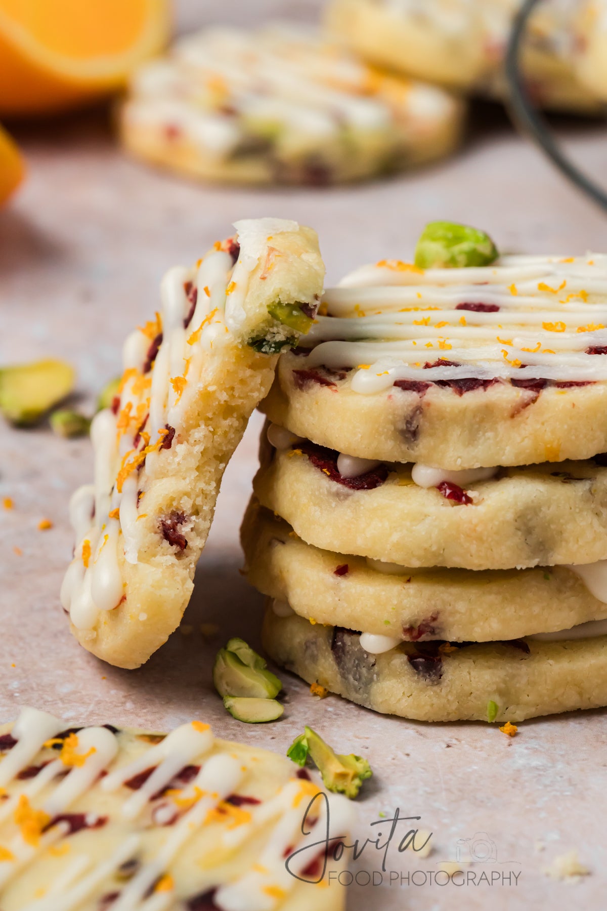 Cranberry Orange Shortbread Cookies