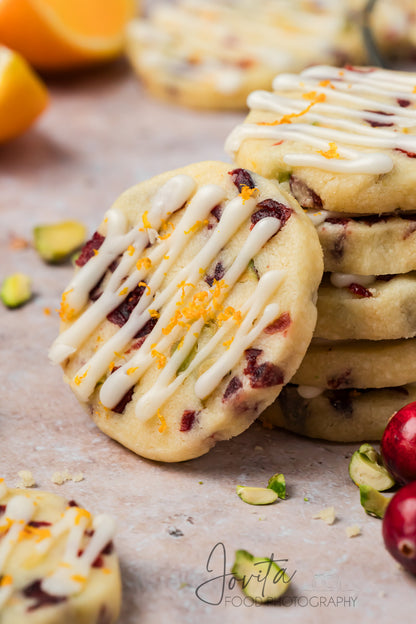 Cranberry Orange Shortbread Cookies