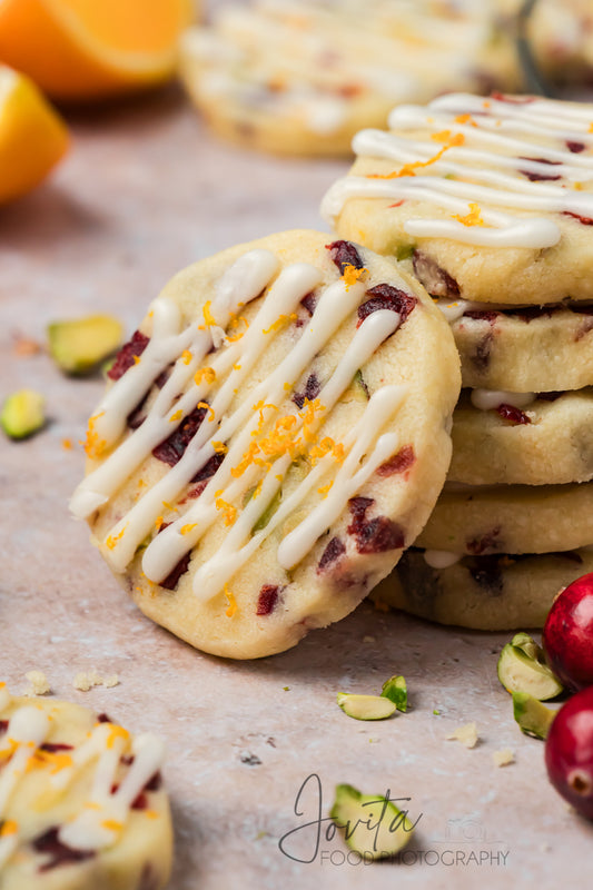Cranberry Orange Shortbread Cookies