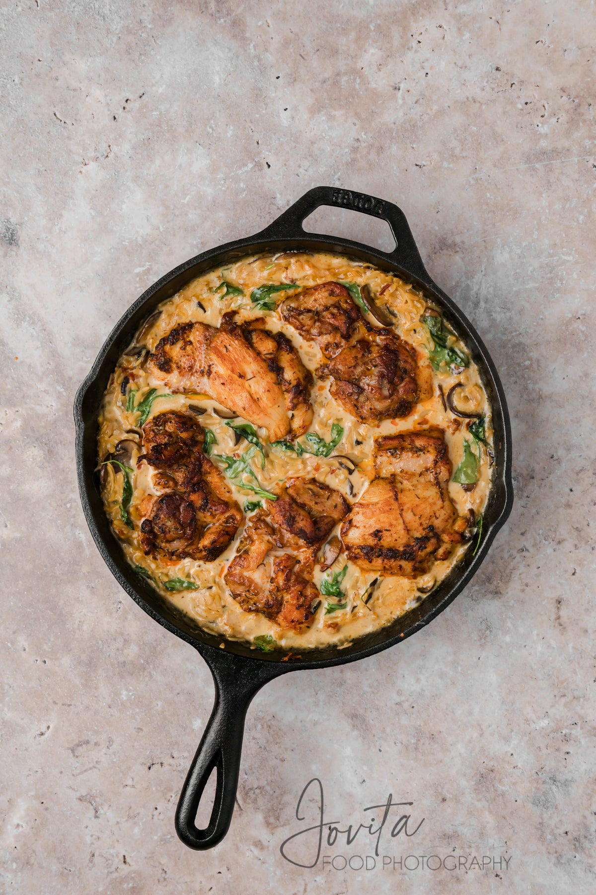 Creamy Chicken Orzo Bake
