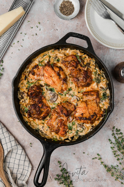 Creamy Chicken Orzo Bake