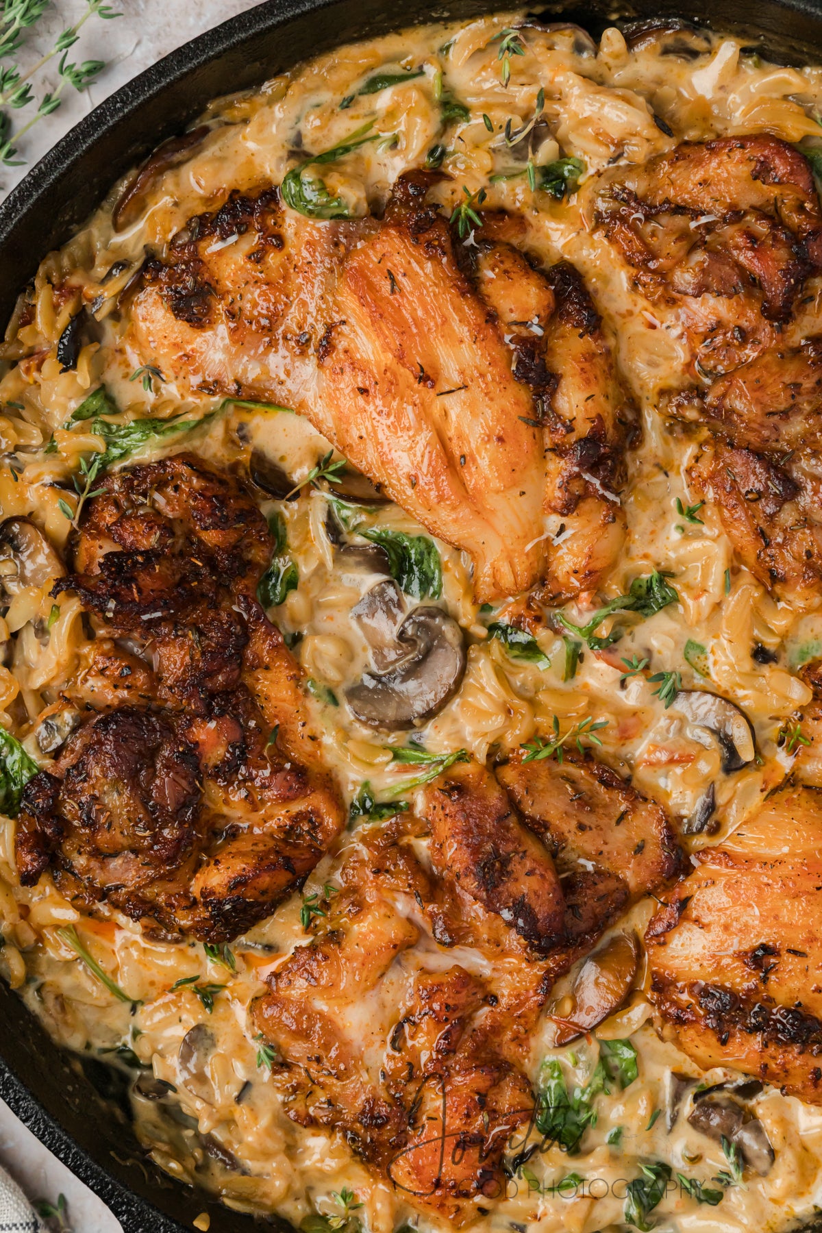 Creamy Chicken Orzo Bake