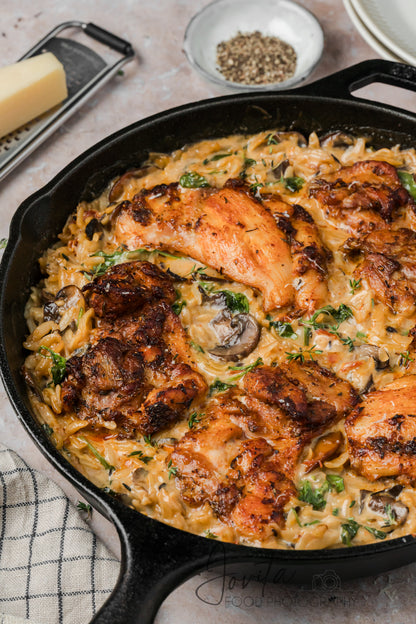 Creamy Chicken Orzo Bake
