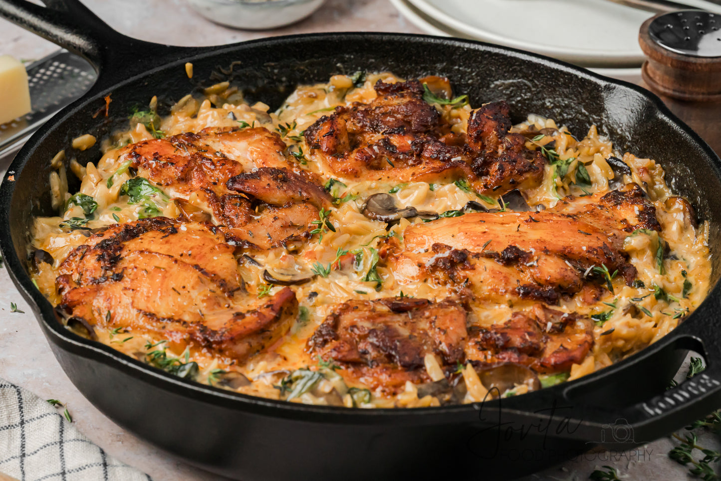 Creamy Chicken Orzo Bake