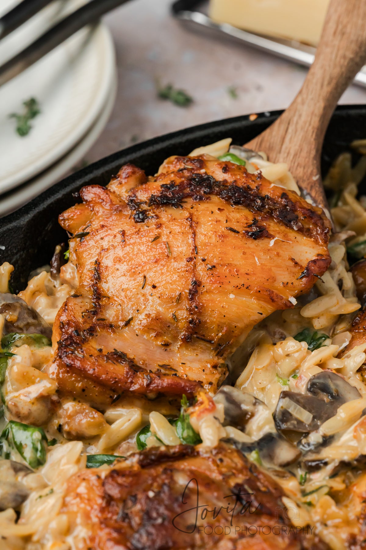 Creamy Chicken Orzo Bake